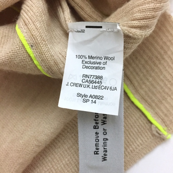 J. Crew Neon-piped V-Neck Merino Wool Knit Sweater - Picture 6 of 9